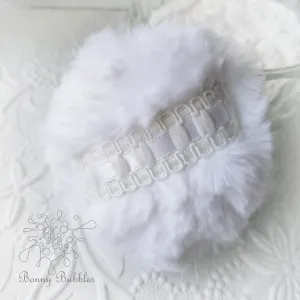 WHITE Powder Puff,  mini 3 inch