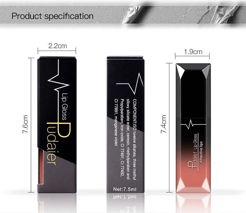 Women Beauty Lip  Sexy Long Lasting Waterproof Lip Gloss Matte Nude Liquid Lipstick