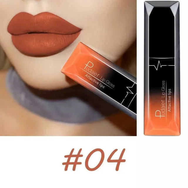 Women Beauty Lip  Sexy Long Lasting Waterproof Lip Gloss Matte Nude Liquid Lipstick