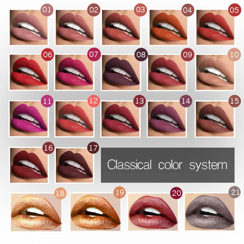 Women Beauty Lip  Sexy Long Lasting Waterproof Lip Gloss Matte Nude Liquid Lipstick