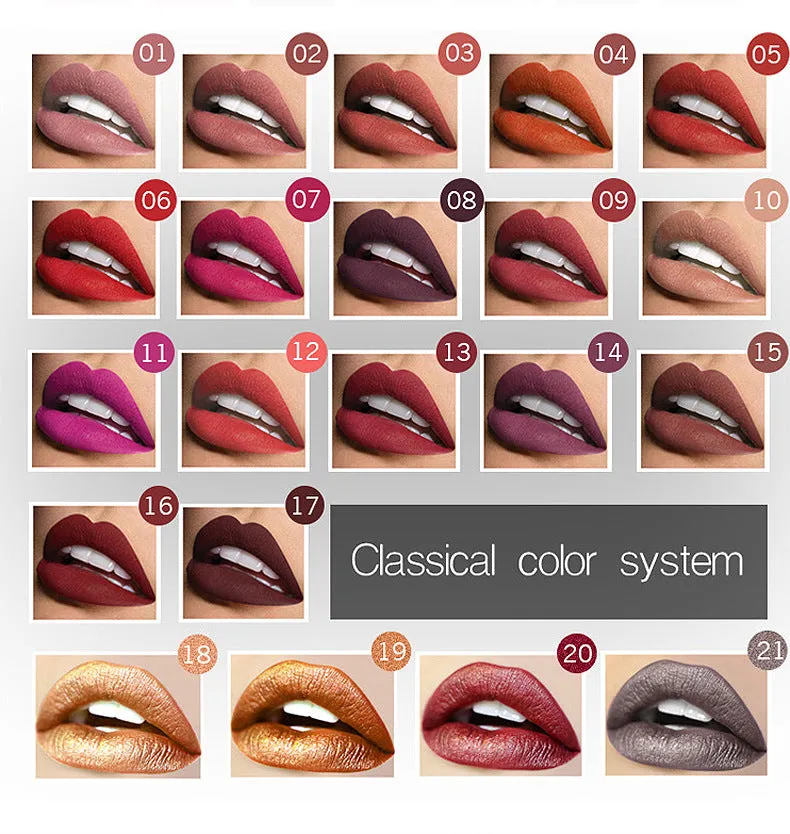 Women Beauty Lip  Sexy Long Lasting Waterproof Lip Gloss Matte Nude Liquid Lipstick