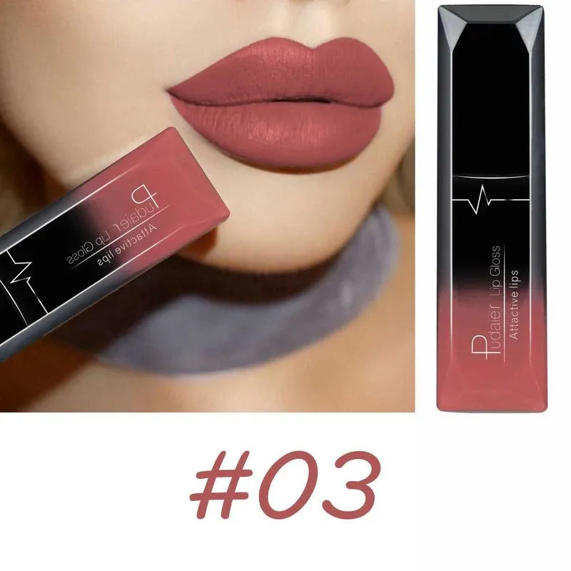 Women Beauty Lip  Sexy Long Lasting Waterproof Lip Gloss Matte Nude Liquid Lipstick