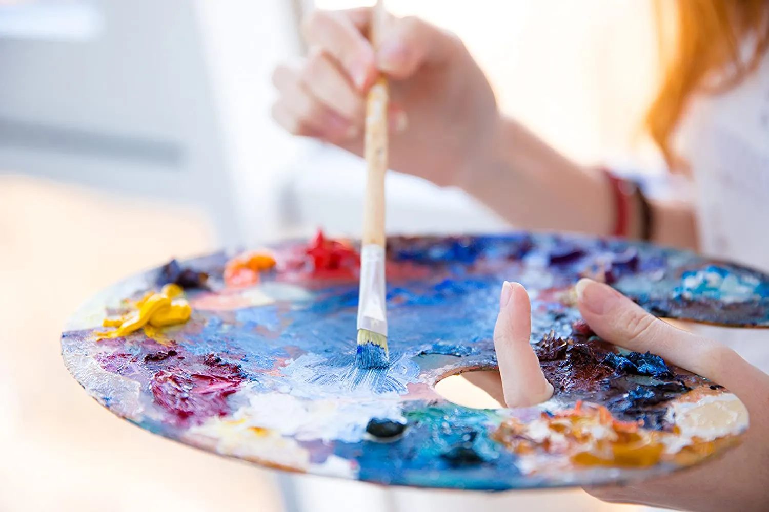 Wooden Colour Mixing Palette Round