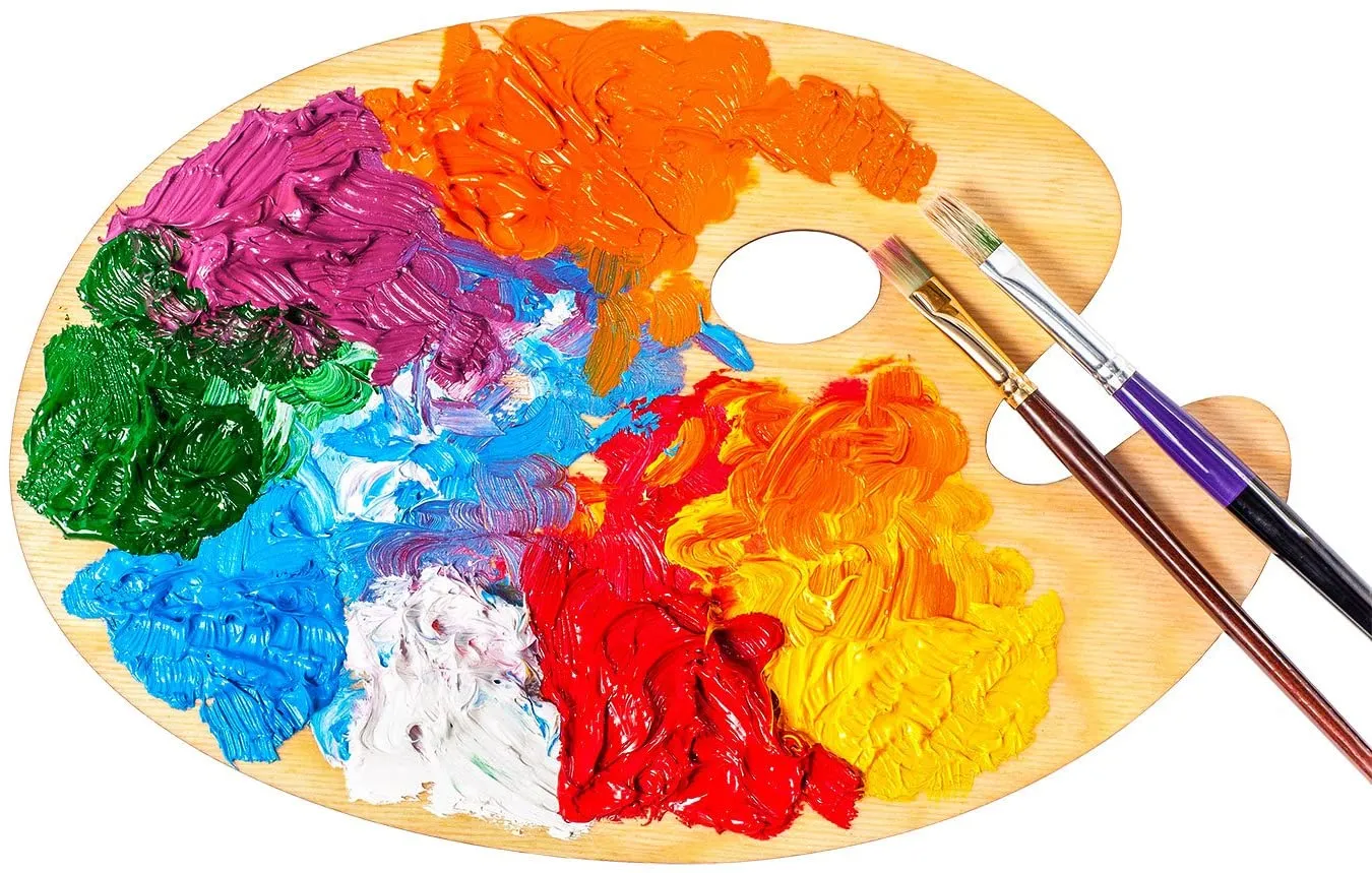 Wooden Colour Mixing Palette Round