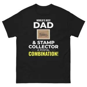 World's Best Dad and Stamp Collector T-Shirt: A Perfect Postal Combination! | Men's classic tee