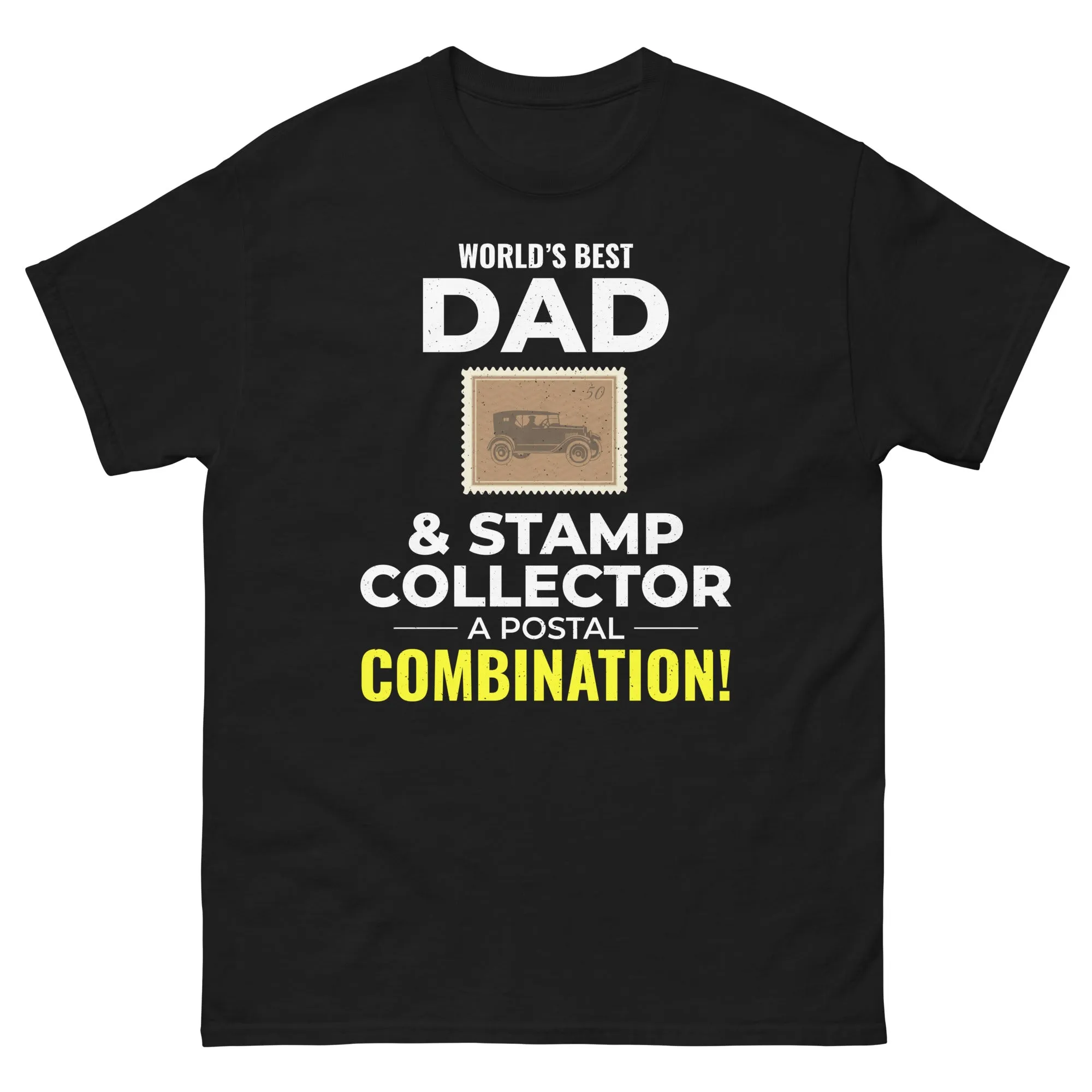 World's Best Dad and Stamp Collector T-Shirt: A Perfect Postal Combination! | Men's classic tee