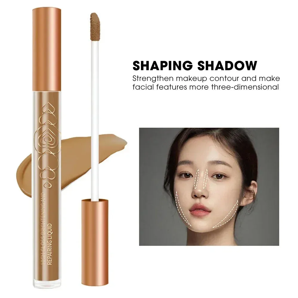 Yeknu Liquid Contouring Bronzer Stick 2 in 1 Brightens Skin Warm Tone Brown Nose Shadow Contour Matte Highlighter Face Bronzer Makeup