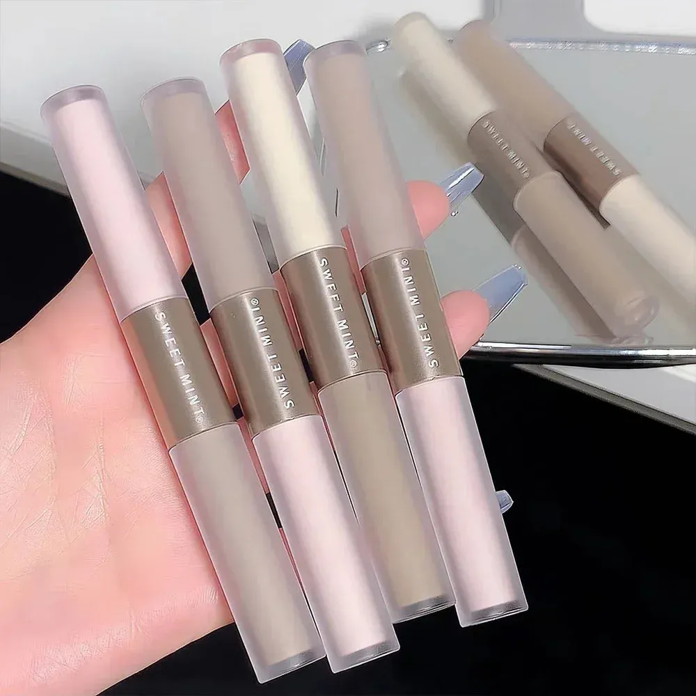 Yeknu Liquid Contouring Bronzer Stick 2 in 1 Brightens Skin Warm Tone Brown Nose Shadow Contour Matte Highlighter Face Bronzer Makeup