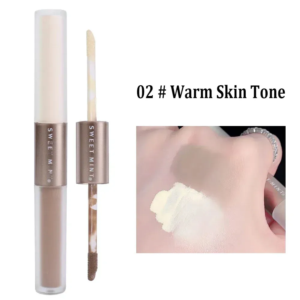 Yeknu Liquid Contouring Bronzer Stick 2 in 1 Brightens Skin Warm Tone Brown Nose Shadow Contour Matte Highlighter Face Bronzer Makeup