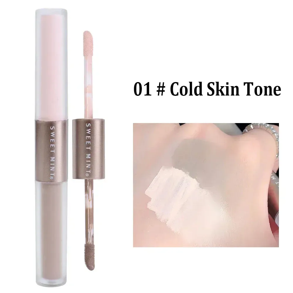Yeknu Liquid Contouring Bronzer Stick 2 in 1 Brightens Skin Warm Tone Brown Nose Shadow Contour Matte Highlighter Face Bronzer Makeup