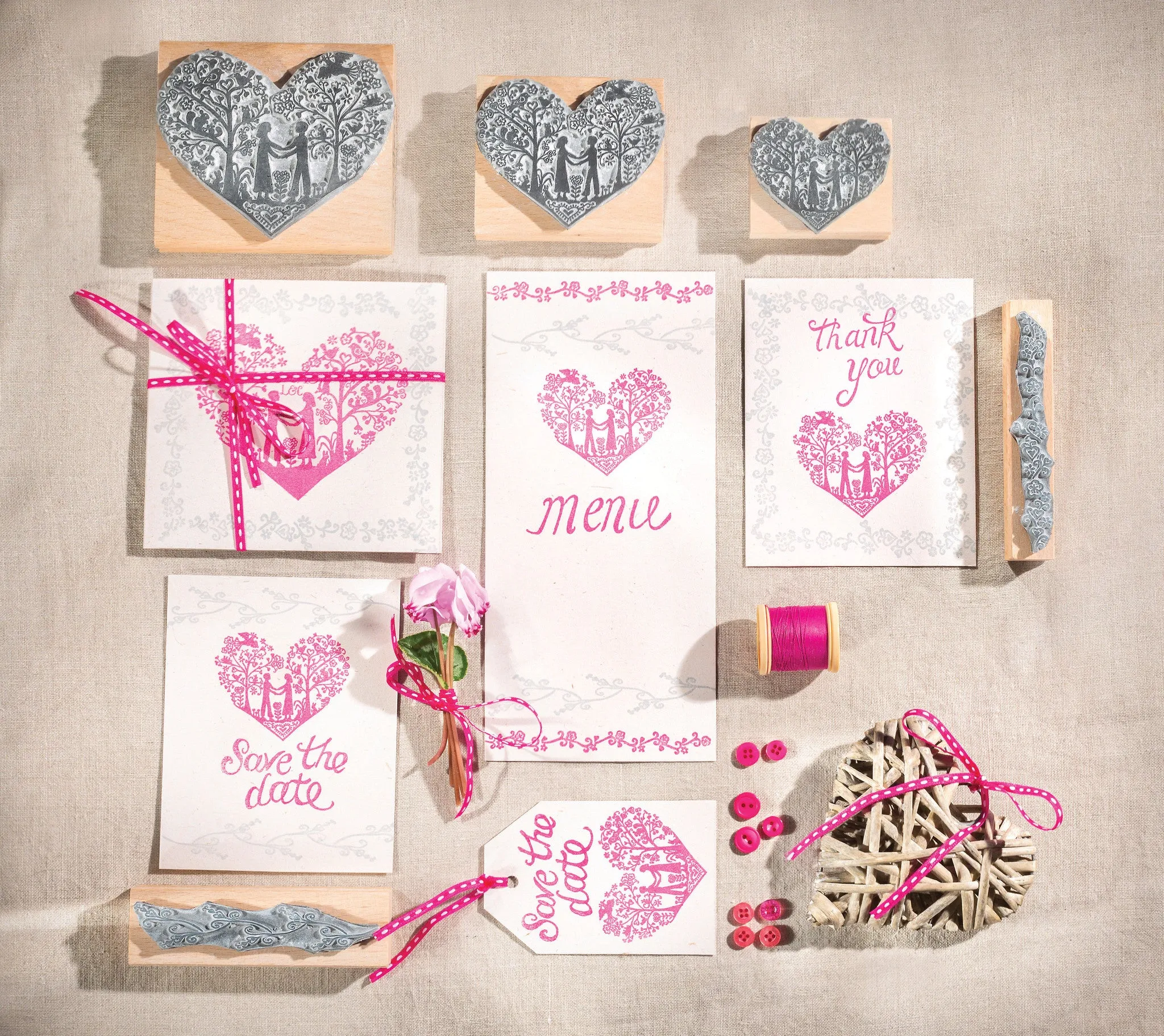 You and Me Heart Wedding Rubber Stamp