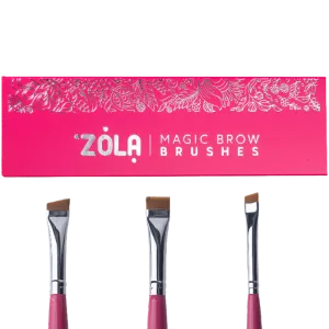 ZOLA Professional set of eyebrow brushes MAGIC BROW BRUSHES Raspberry