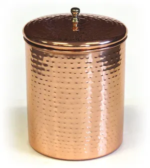 Zuccor Stainless Steel Canister w/ Hammered Copper Plated Exterior - 9"